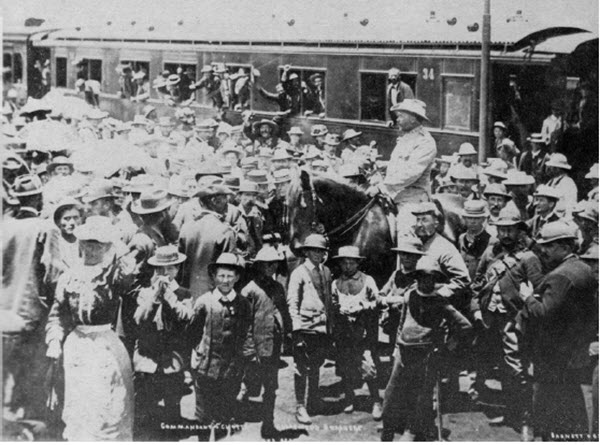 Boer troops boarding a train