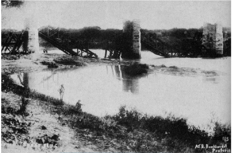 destroyed railway bridge