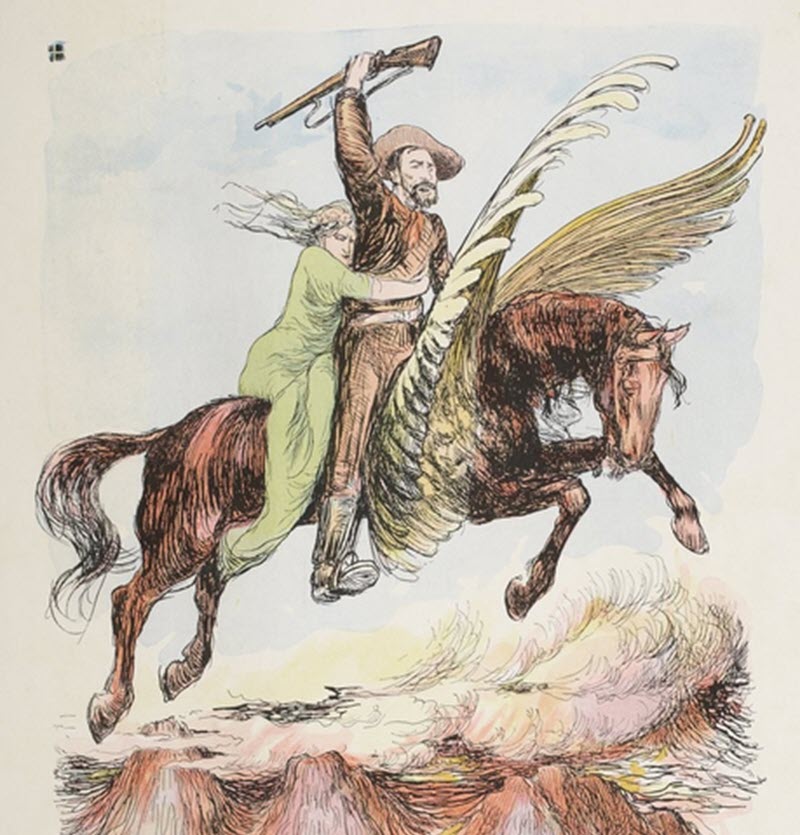 Boer Leader on a Winged Pegasus - a Boer War Propaganda Poster